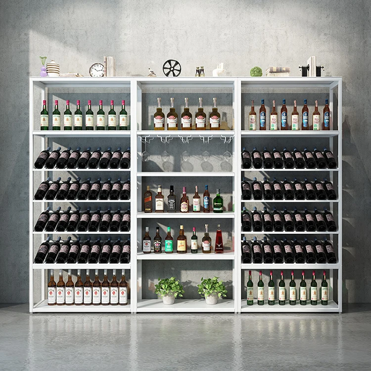 Bulk Wholesale Stand Metal Large Tall Metal Slant Wine Bottle Rack Shelf