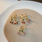 Fashionable Drop Earrings Fashionable Drop Earrings Hot Sale Sweet Cherry Red Cute Gold Cherry Earrings
