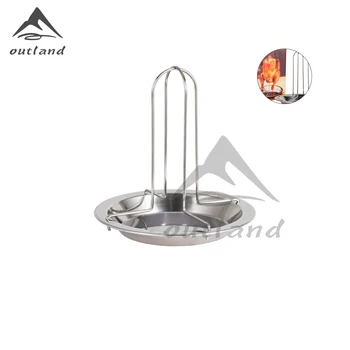 Outdoor new metal thickened barbecue fork chicken rack stainless steel non-stick roast chicken plate