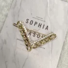 Metal Hair 2021 New V Shape Metal Diamond Chain Luxury Hair Clips For Women Girls Custom Wholesale