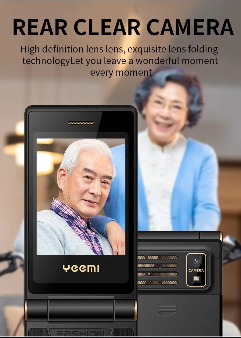 YEEMI M1 GSM 2G Flip Mobile Phone for the Elderly - Dual Sim
