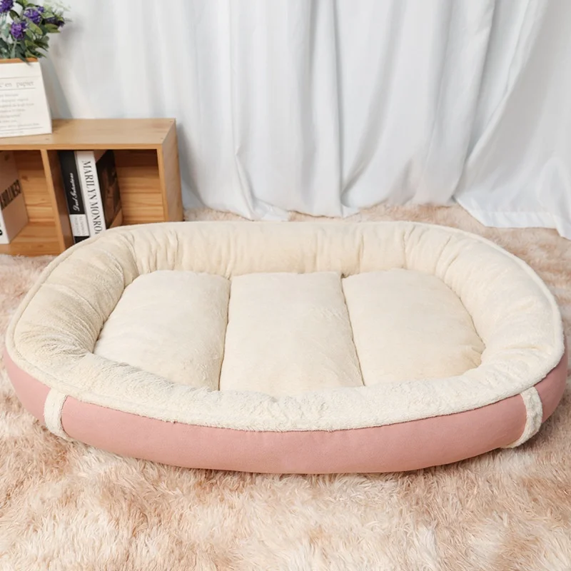 product washable kitten bed nonslip round fluffy plush pet bed for pets-51