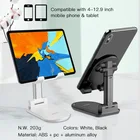 Cell Phone Retractable Aluminium Desktop Cell Phone Mount Holder Universal Table Desk Foldable Phone Tablet Stand