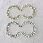Earrings Pin Charm Wedding Luxury Pearl Hoop Earrings Shinning Zirconia Paved 925 Pin Circle Earrings Women