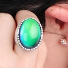 Rings 2021 Chunky Luxury Vintage Big Gemstone Crystal Stone Jewelry Color Change Magic Mood Rings For Men