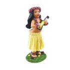Doll Wholesale Home Decor Dancing Figurine Resin Custom Shaped Yellow Hula Girl Doll For Girls Gifts