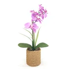 Holiday Factory Wholesale Orange Halaenopsis Orchid Artificial Flowers Wedding Holiday Decoration