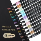 DIY Drawing Fine Tip Metallic Permanent Pens For Black Paper Scrapbook Card Making Rock Painting