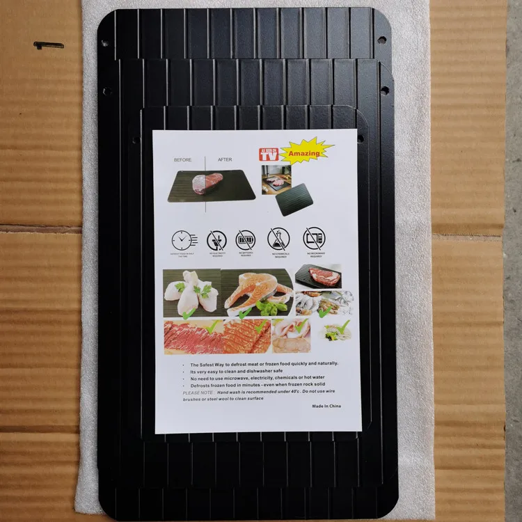 Food Grade Personality Aluminum Defrosting Plate Steak Frozen Food Meat Quick Defrosting Plate