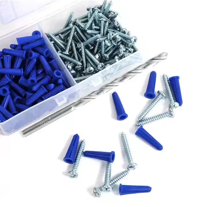 201PCS  Self Tapping Screw&Plastic Anchor&Masonry Drill Bit Kit  Zinc-Plastic Inch Metric System for Construction&Decoration factory