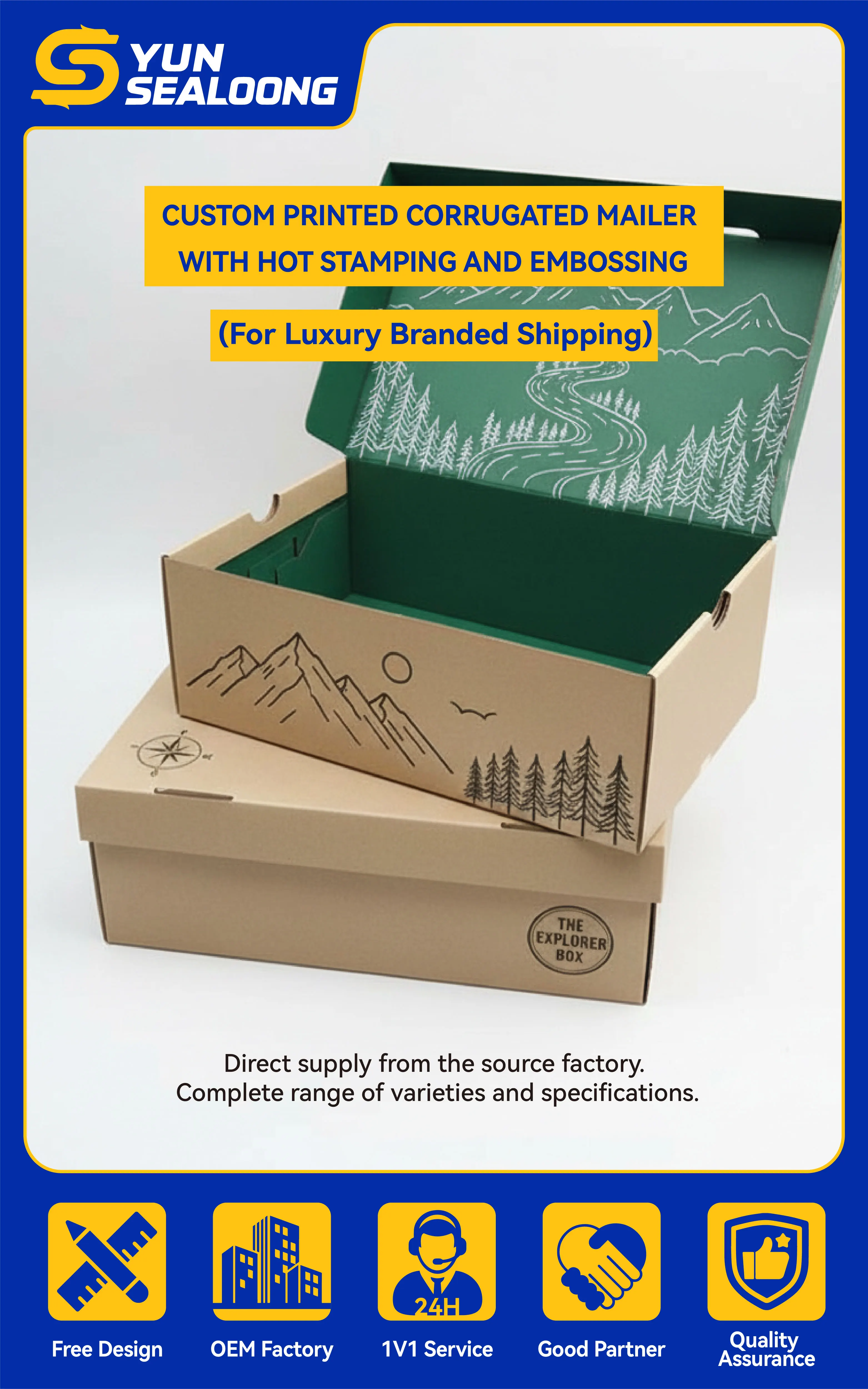 Custom Logo Printed Corrugated Mailer Box with Embossing Recycled Subscription and E-commerce Shipping for Candle