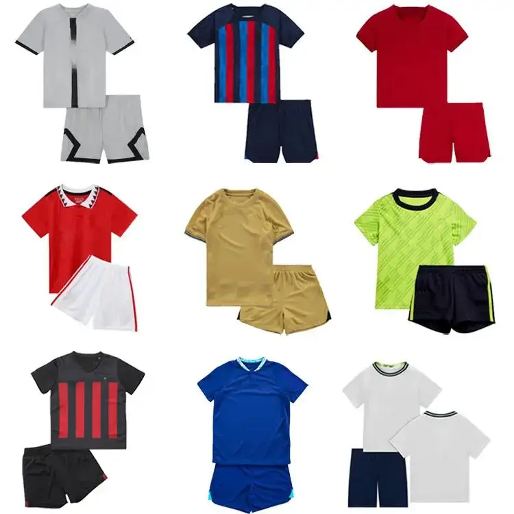 2023 Dropshipping Custom Jersey Fabric Soccer Wear Retro Football Jersey Uniform Kids Retro Soccer Jersey Sportswear 10pcs