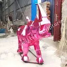Model Animal Shopping Mall Decoration Painting Model Geometry Animal Rhinoceros Sculpture For Sale