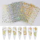 Sticker Nail Stickers HOT 3D Holographic Laser Sticker Silver Gold Butterfly Nail Art Stickers