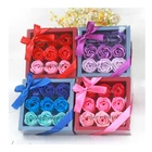 Rose 2021 Wholesale Valentines Day Gifts Organic Rose Shape Scented Flower Soap Gift Box