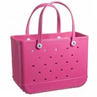 Bag Waterproof EVA Bogg Bag Silicone Beach Tote Large Capacity Red Beach Bag