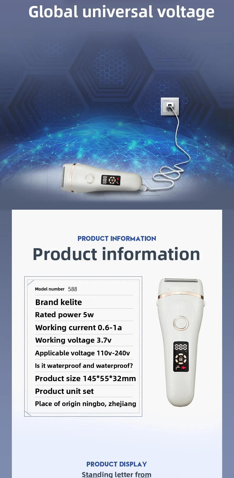 USB Rechargeable Electric Shaver and Epilator with Free Spare Parts Washable Design and Stainless Steel Blades for Private Areas