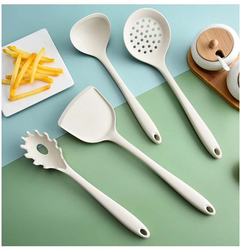 2024 New Nonstick Food Grade Silicone Cookware Set Household Kitchen Tools 8pcs Silicone Kitchen Utensils Set with Bucket