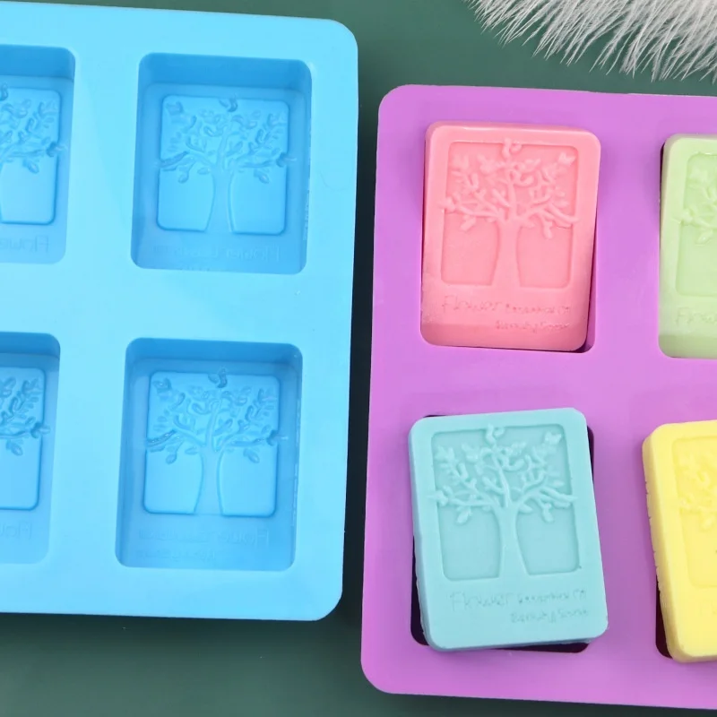 4 hole rectangle shape soap mold silicone molds for candle making silicone mold for soap pudding make silicone resin