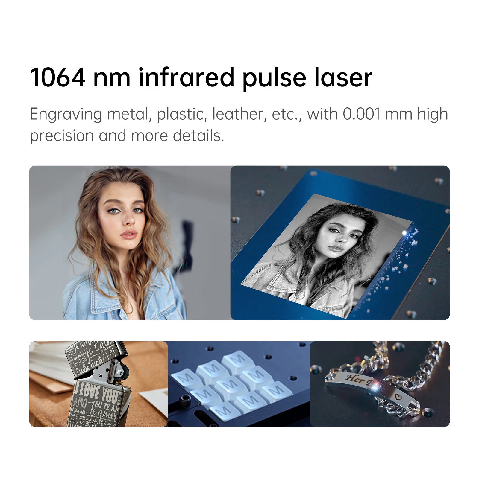 Hot Sale 20W 30W 50W 100W Deep Engraving Mopa Fiber Laser Marking Machine New IG Metal Steel 3D AI DXF BMP Glass Also PLT