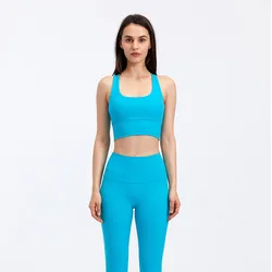 Top Sale S-XL 37 Colors Beauty Back Gym Tops With Pads High Impact Breathable Workout Tops Shockproof Sports Bra For Women