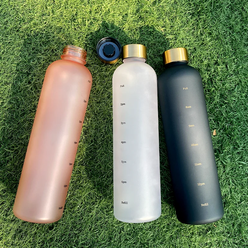 1L Sports Water Bottle with Reminder to Drink Water Hydrogen Water Bottle Plastik wasser flasche BPA frei Tritan Wasser flasche