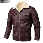 Men's Jacket Leather Men's Jacket PU Leather Jacket And Fleece For Slim Man Locomotive
