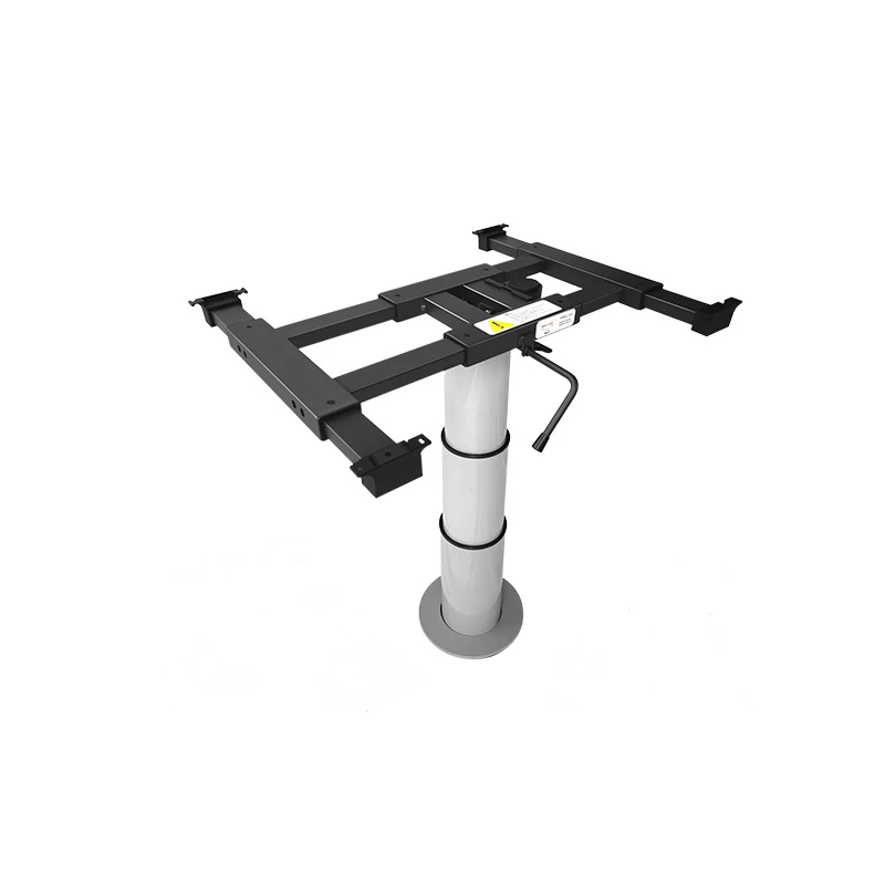 RV Table Leg Aluminum Pneumatic Lifting Desk Leg with Sliding Frame & Rotating Base Plate for Boat Marine Trailer Caravan