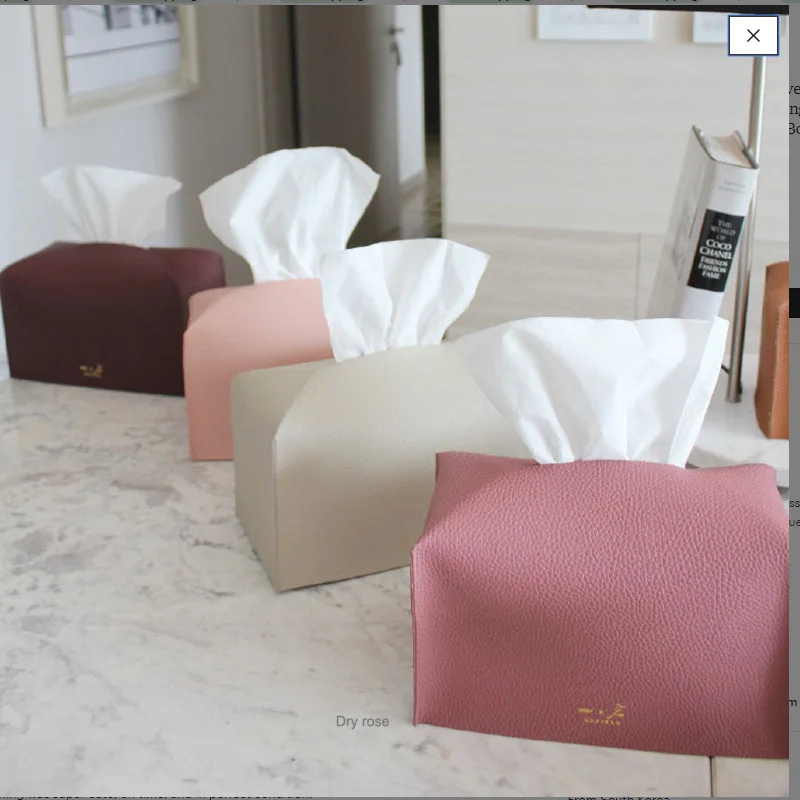 Tissue Box Holder Tissue Case PU Leather Napkin Papers Bag Dispenser Home Decor 