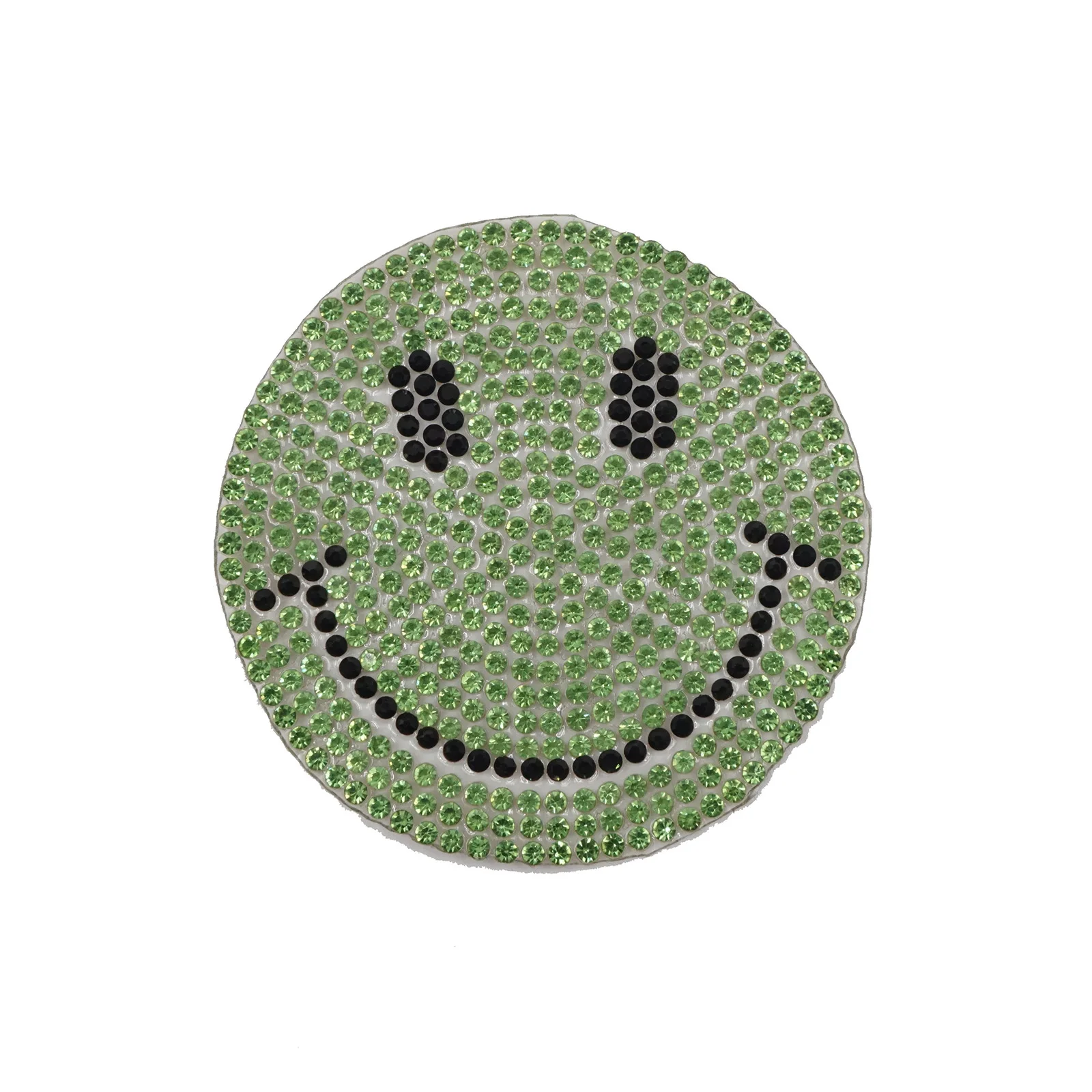 Baseball ready design free sample iron on colorful smiley face rhinestone luxury patches
