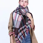 Woven Scarf New Winter Soft And Warm Rainbow Colors Acrylic Stripes Woven Ladies Shawl Scarf