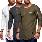 T-shirt Tshirt Mens Tshirts Custom Embroidered Print Men Quick Dry Long Sleeve T-shirt Autumn Gym Fitness O-neck Tshirt