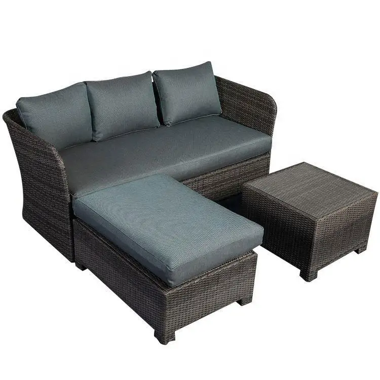 product all weather covered cheap sofa garden synthetic rattan furniture l shape outdoor rattan furniture-2