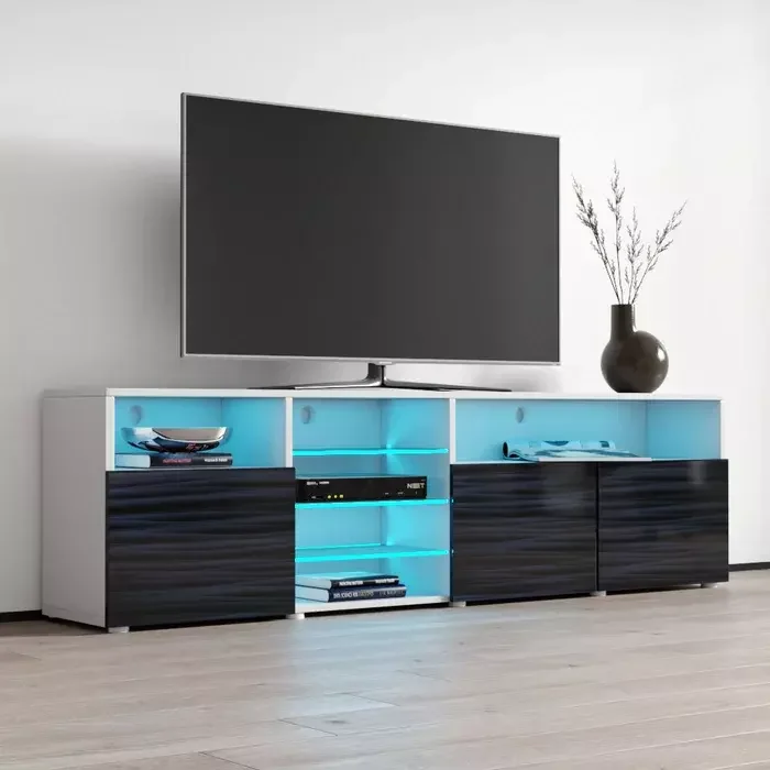 Storage Cabinet New style living room cabinet wood led light tv stands unit mdf modern style
