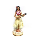 Girl Doll 4.4 Inches Hawaii Hula Girl Posing Mini Dashboard Doll