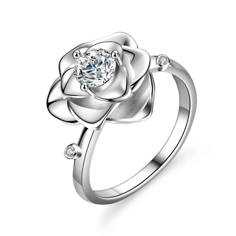 Mosan Diamond Ring Wedding Proposal Sterling Silver Ring Six-claw ...