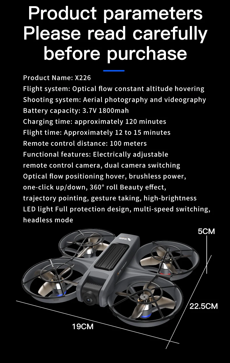 2025 New X226 Drone with VR Glasses 4k Hd Dual Camera Fpv 15 Minutes Flying Battery Long Range Rc Quadcopter Drone