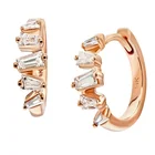 Jewelry Earrings Earrings Gemnel Fine Jewelry 925 Silver Daily Wear 14k Gold Baguette Diamond Huggie Hoop Earrings