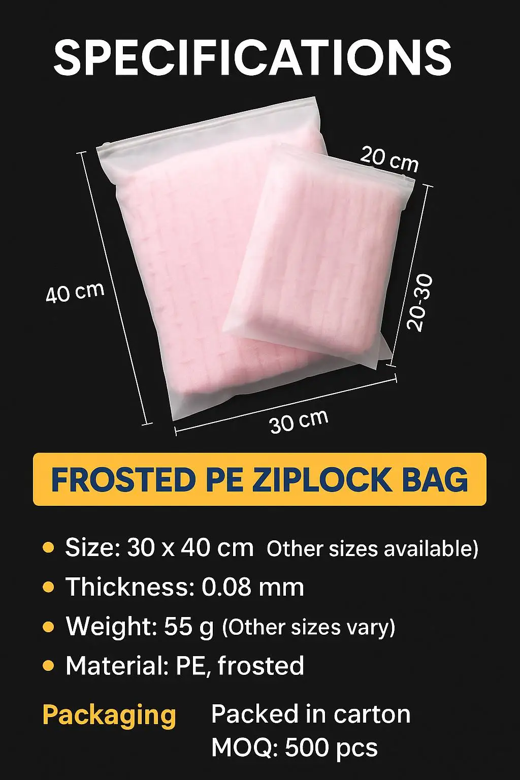 Custom Logo Zipper Bags Eco-Friendly Reusable Pouch Storage for Clothing/Apparel & Shoes/Socks Made From PE EVA Material - detail 5