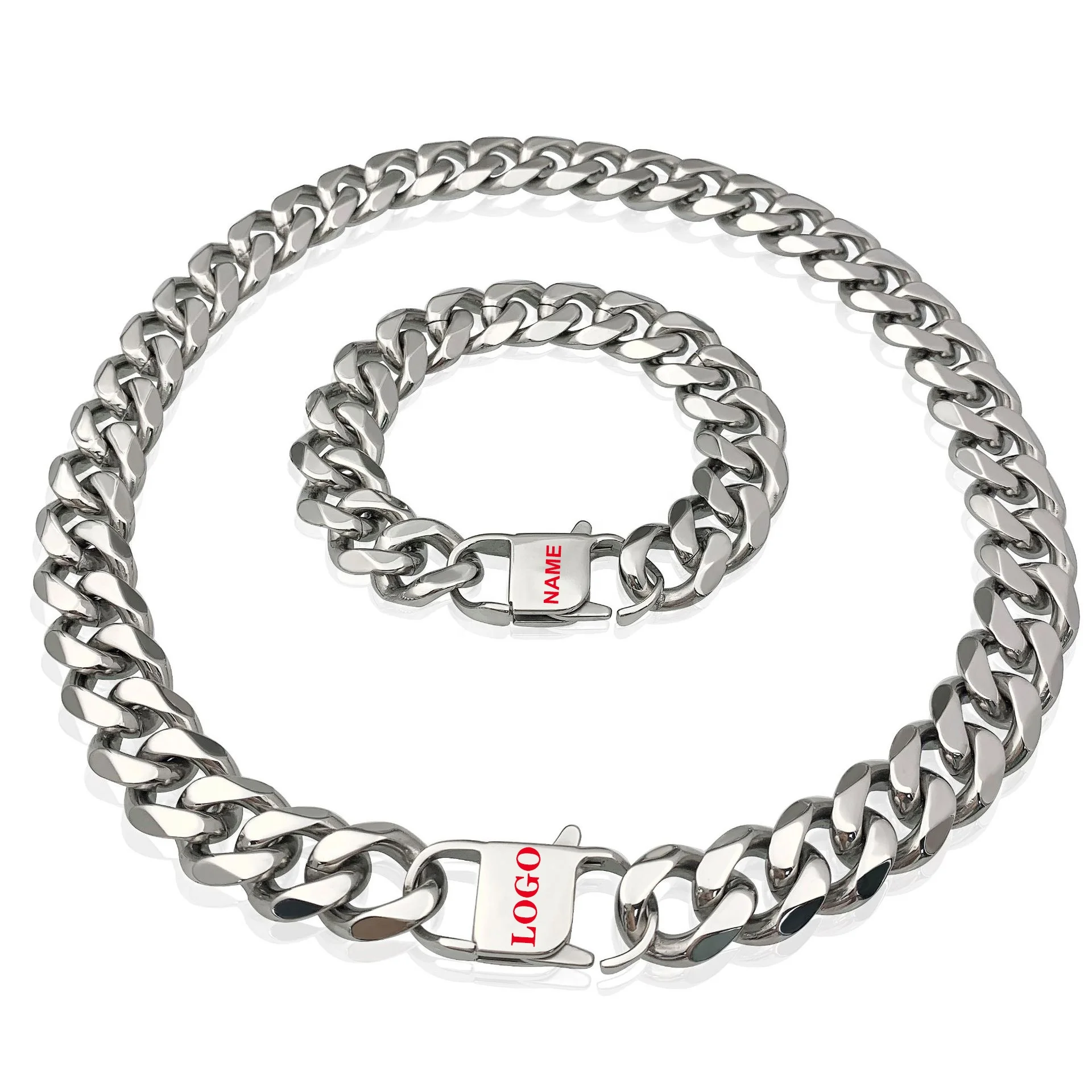 Stainless Steel Cuban Chain Necklace 