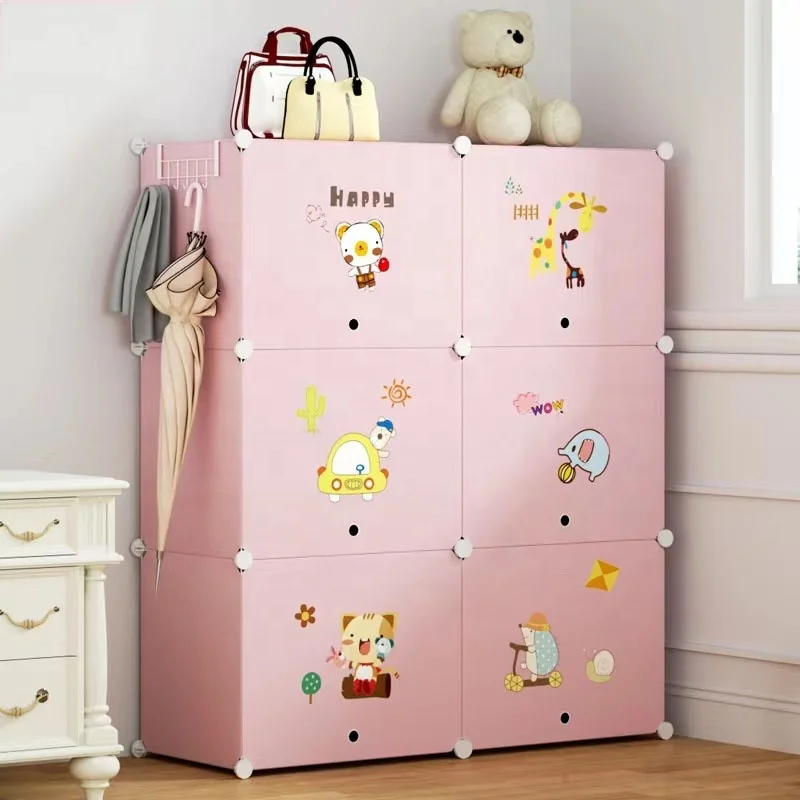 Children's small closet short Small bedroom household hanging low closet wide cabinet