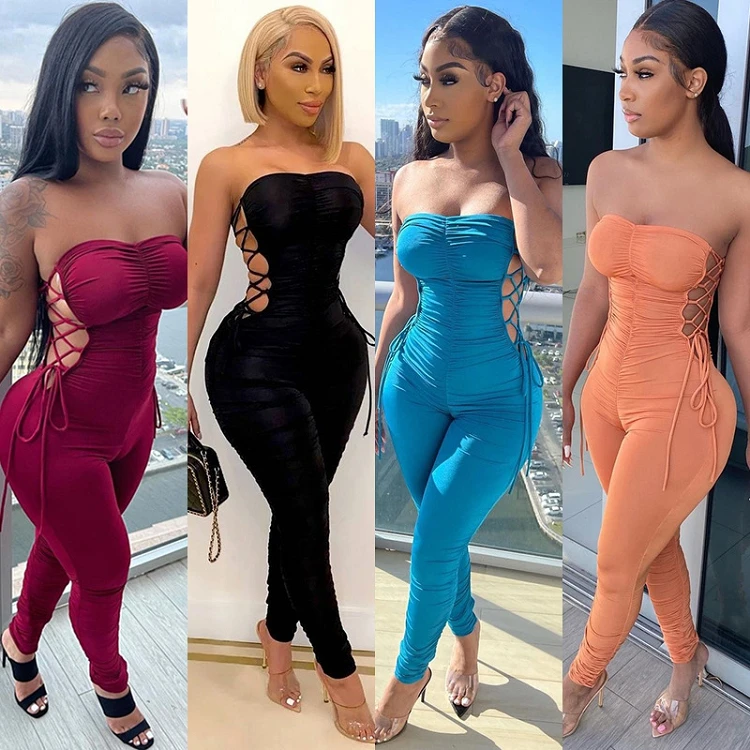 Casual Cut Out Lace-up Bandage Stacked 