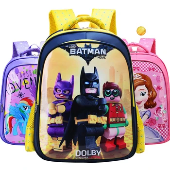 High quality Children school bags primary school boys in lower grades cartoon characters Iron Man theme kids backpack