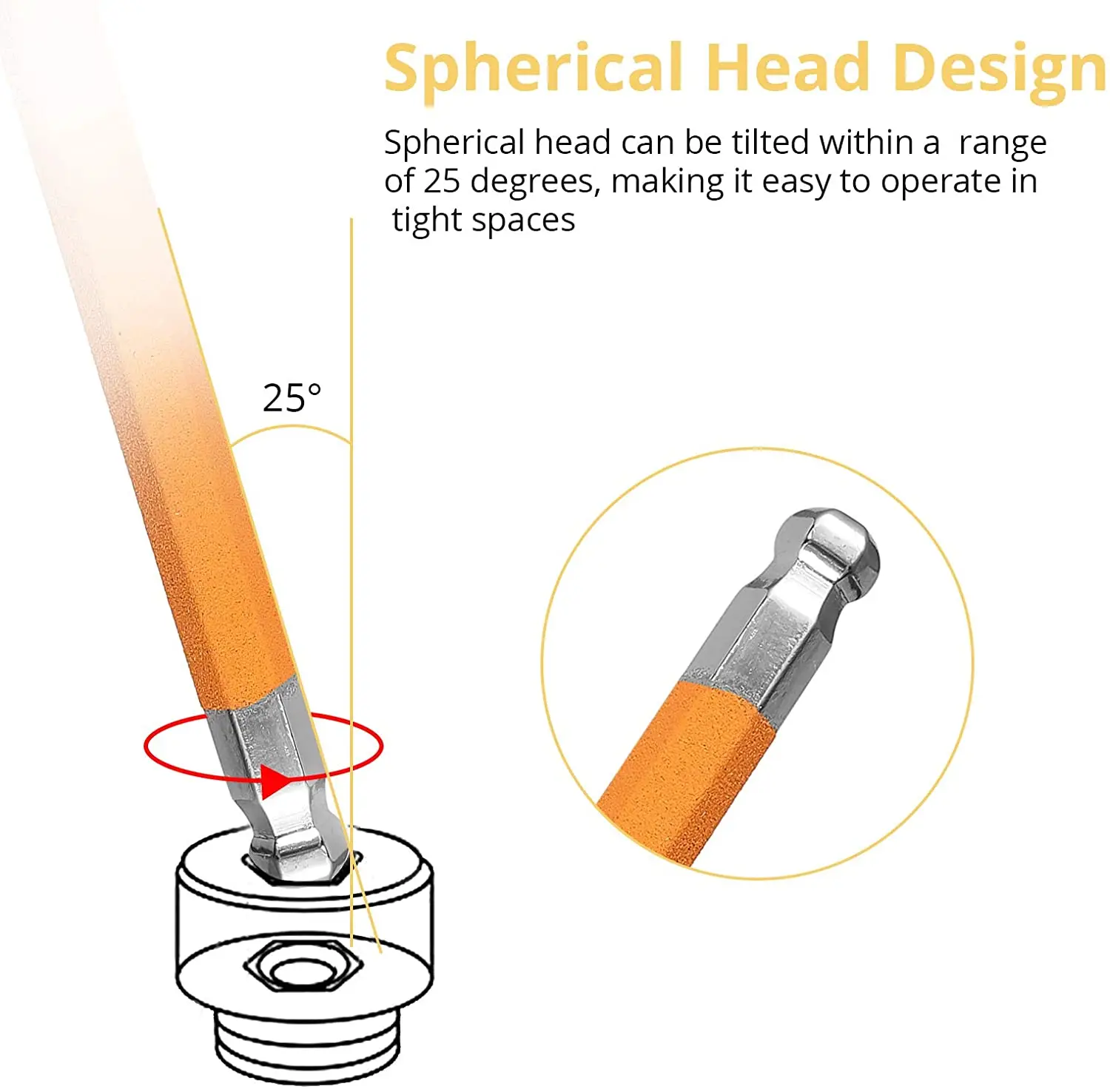 9pcs Hex Key Set Ball Head Hexagon Allen Key Universal Color Star Hex