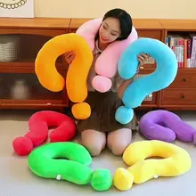 Creative question mark neck pillow plush toy U-shaped large cute multi-color cushion nap doll wholesale