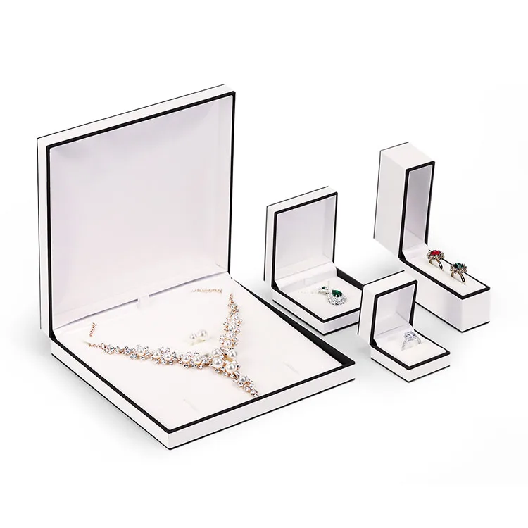 Tongxing wholesale jewelry classic leatherette ring earring Necklace Bracelet gift plastic jewelry box