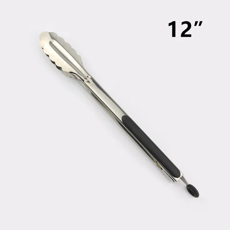 9/12/14/16 Inches Tongs Stainless Steel Kitchen BBQ Grill Clamps Locking Grill Food Tongs with Non-Slip Grips