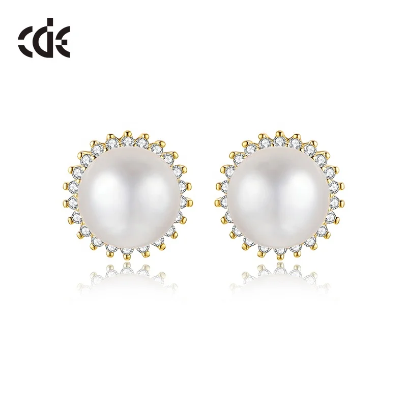 natural freshwater pearl earring stud 925 sterling silver