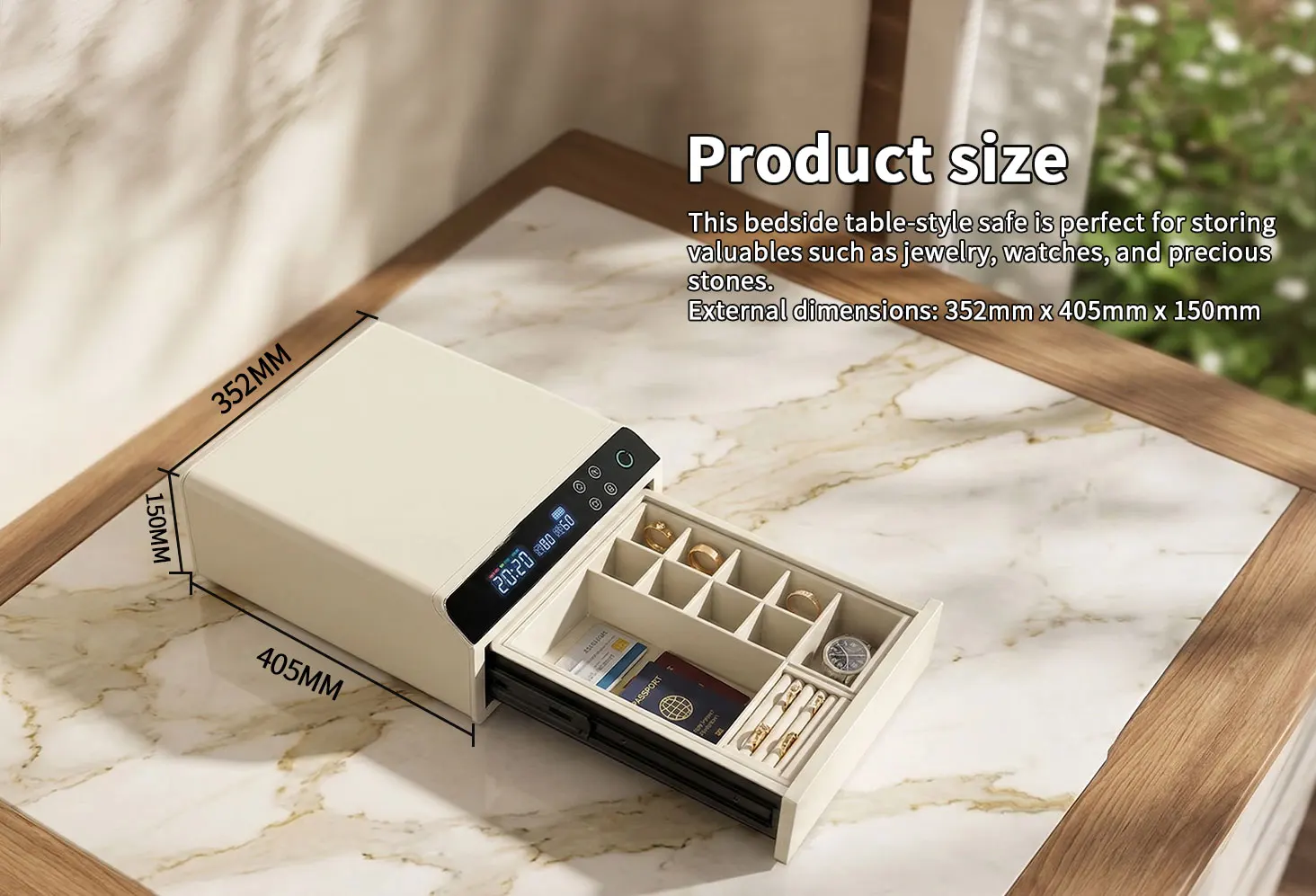 dr 1271 ft ceqsafe smart electronic digital lock use leather bluetooth drawer safe biometric jewelry watch winder home safe box-2
