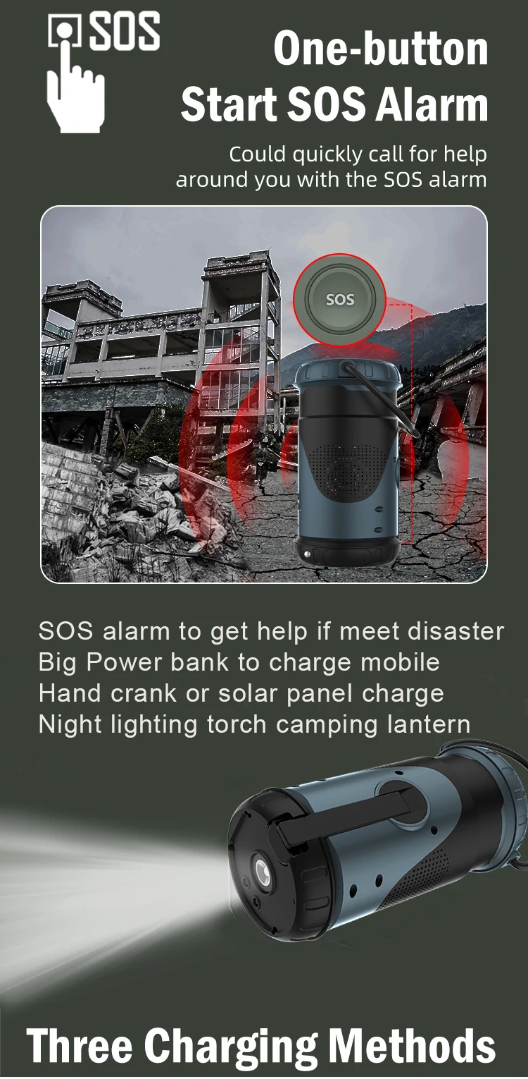 2023 Camping lantern Hot Sale noaa wb am fm dab radio multi Speakers global satellite signals 500Km marine noaa wb radio 